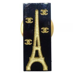 Chanel Brooch Pin Corsage Black 05C 143013